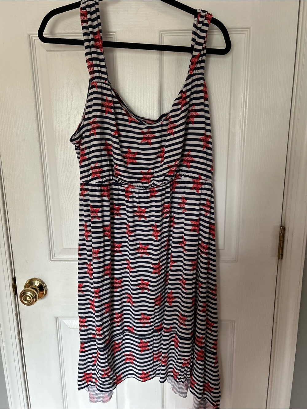 Style & Co Striped Navy & White Sundress with Red StarAccents
